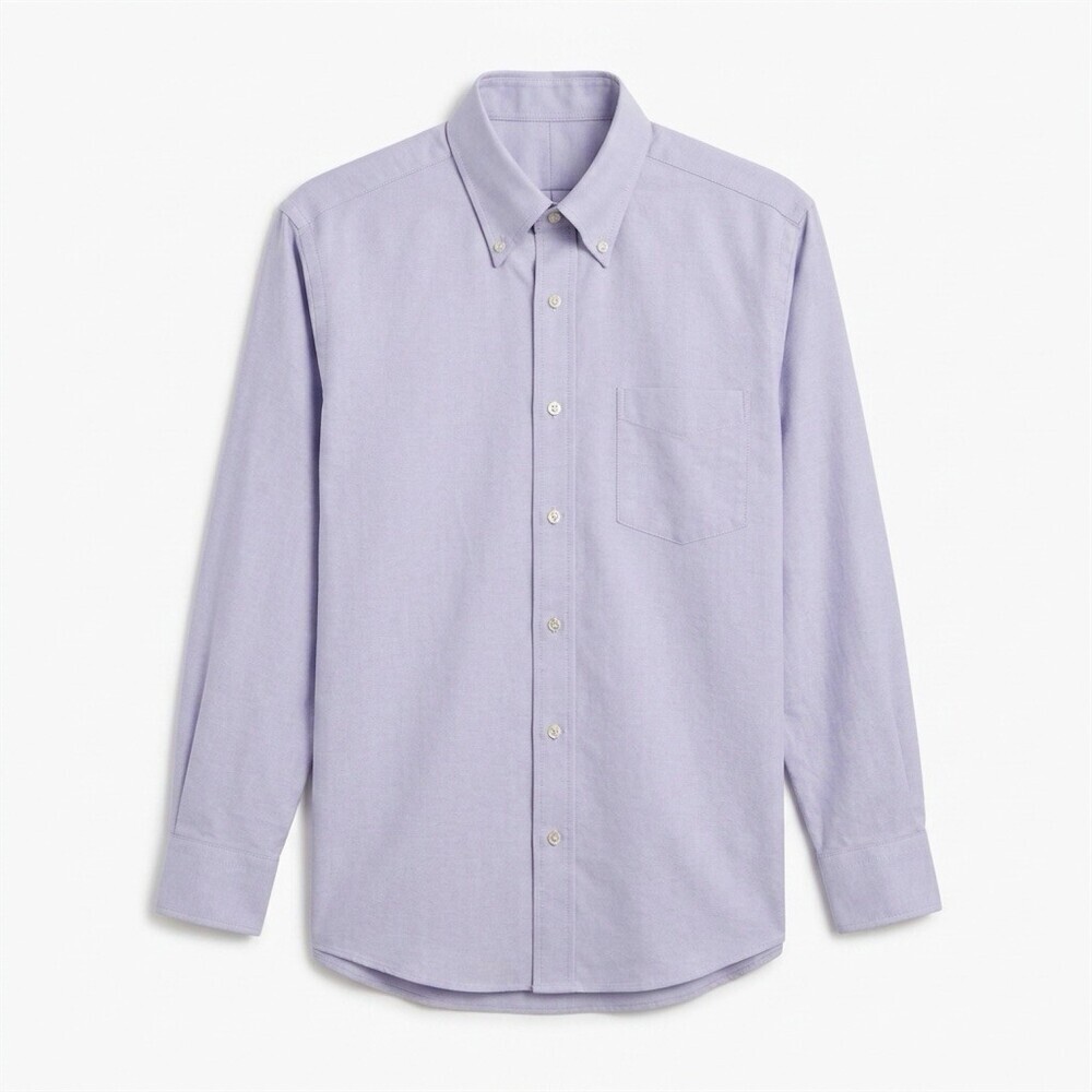 Roundtree & Yorke Dress Shirt Mens 17.5 34/35 Purple Slim Button-Down - Picture 5 of 8